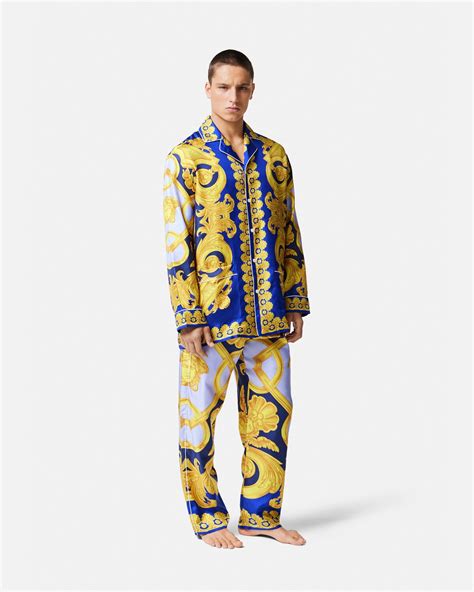 versace silk pajama pants|Versace robe women.